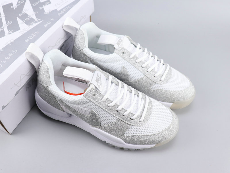 Women Nike Big Swoosh White Grey Shoes - Click Image to Close